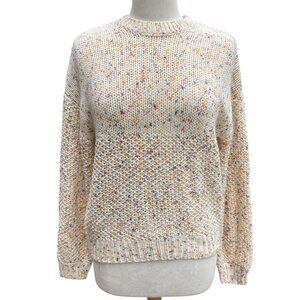Gap Chunky Wool Rainbow Confetti Sweater Wm Sz M Pastel Mixed Stitch Feminine